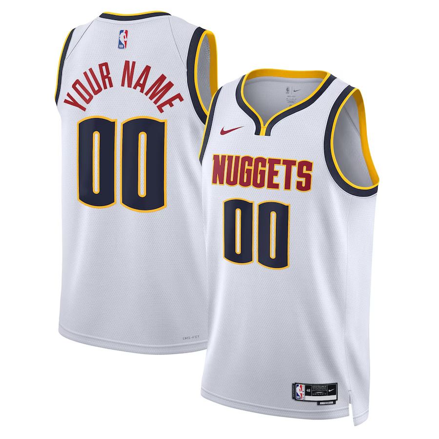 Men Denver Nuggets Nike White 2022-23 Swingman Custom NBA Jersey